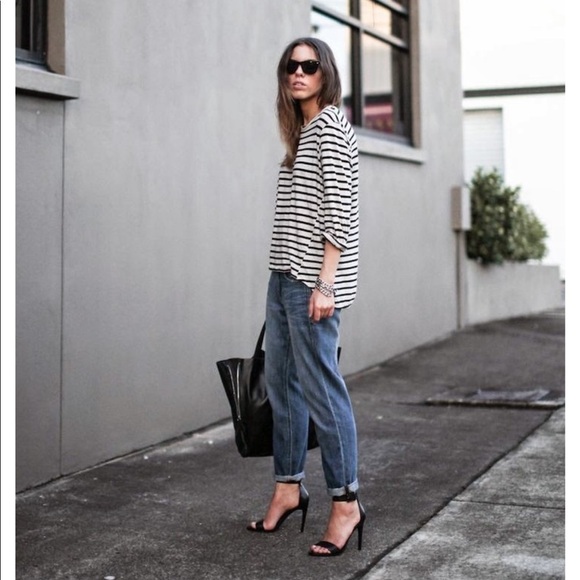 GAP Black White Stripes Striped Stripe 100% Linen Top Large Minimalist - Picture 6 of 8